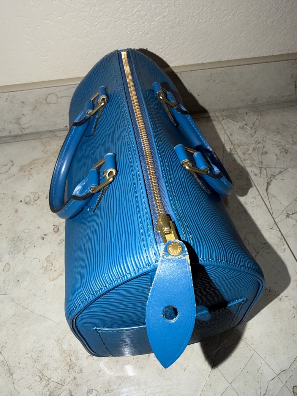 Authentic Louis Vuitton Blue Epi Leather Speedy - Picture 8 of 15